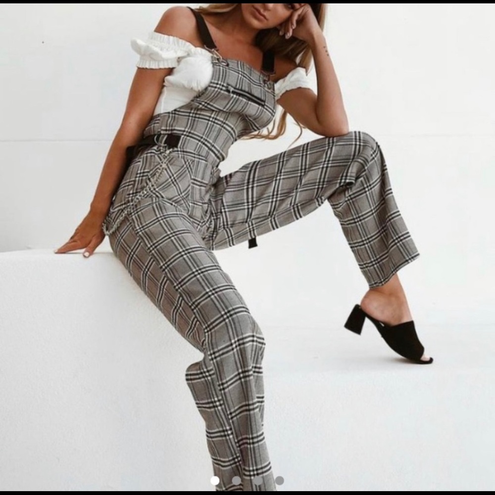 I.am.Gia plaid overalls
